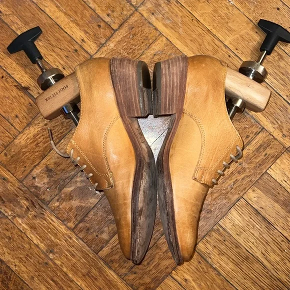 Frye Cognac Leather Lace Up Derby Oxfords Low Heel - Women’s 8.5 - Picture 5 of 8